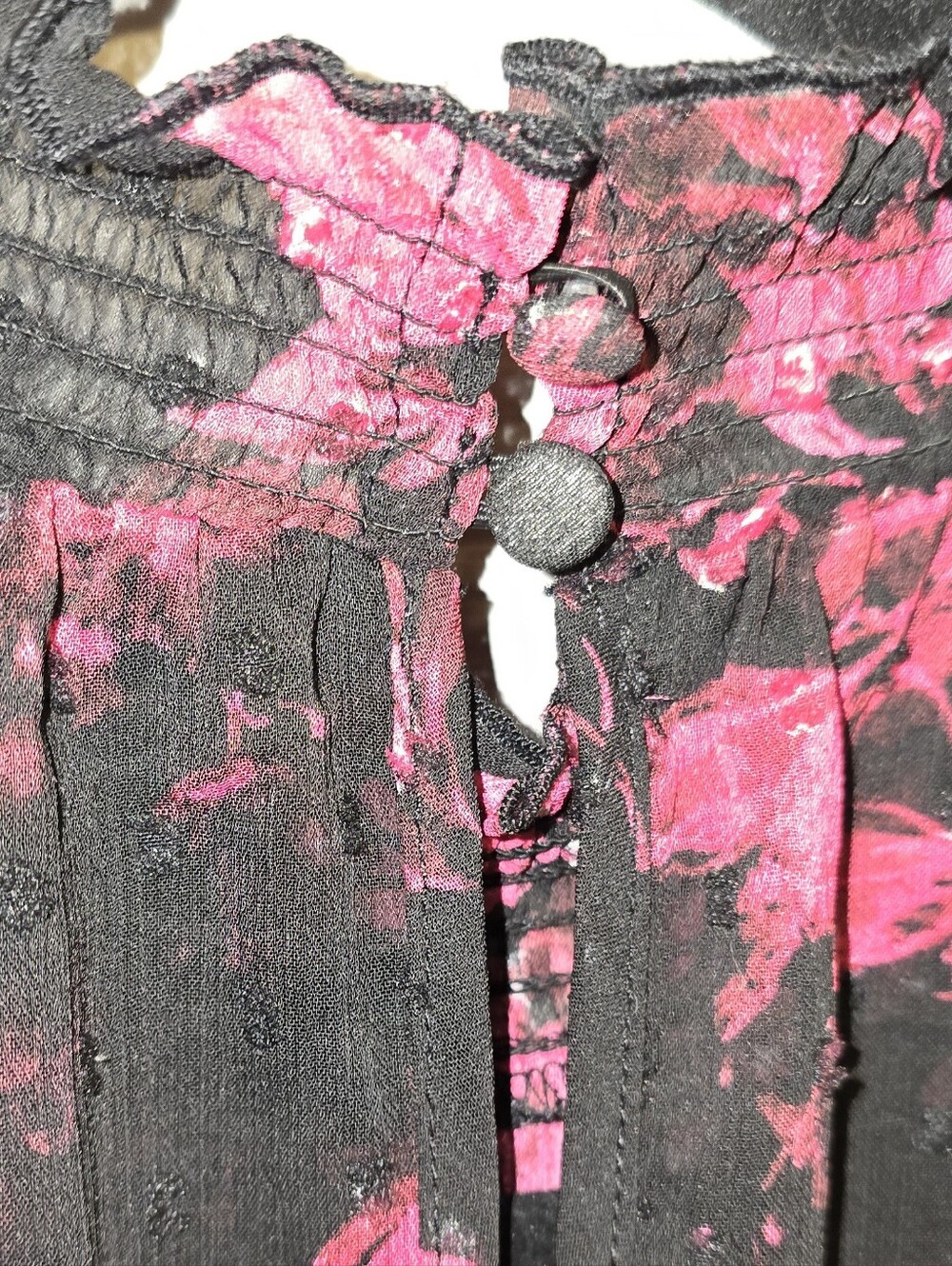 Torrid Clip Dot Mock Neck Floral Fuschia & Black Midi Dress Women's Plus 2X - Picture 7 of 10